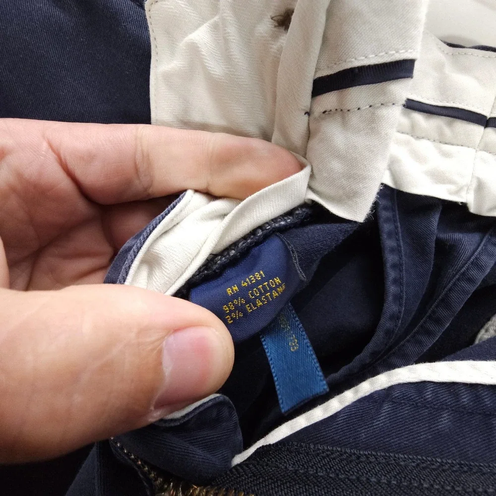 Vintage Polo Ralph Lauren Mens 34x32 Blue Chino Pants Straight Leg Streetwear‎
